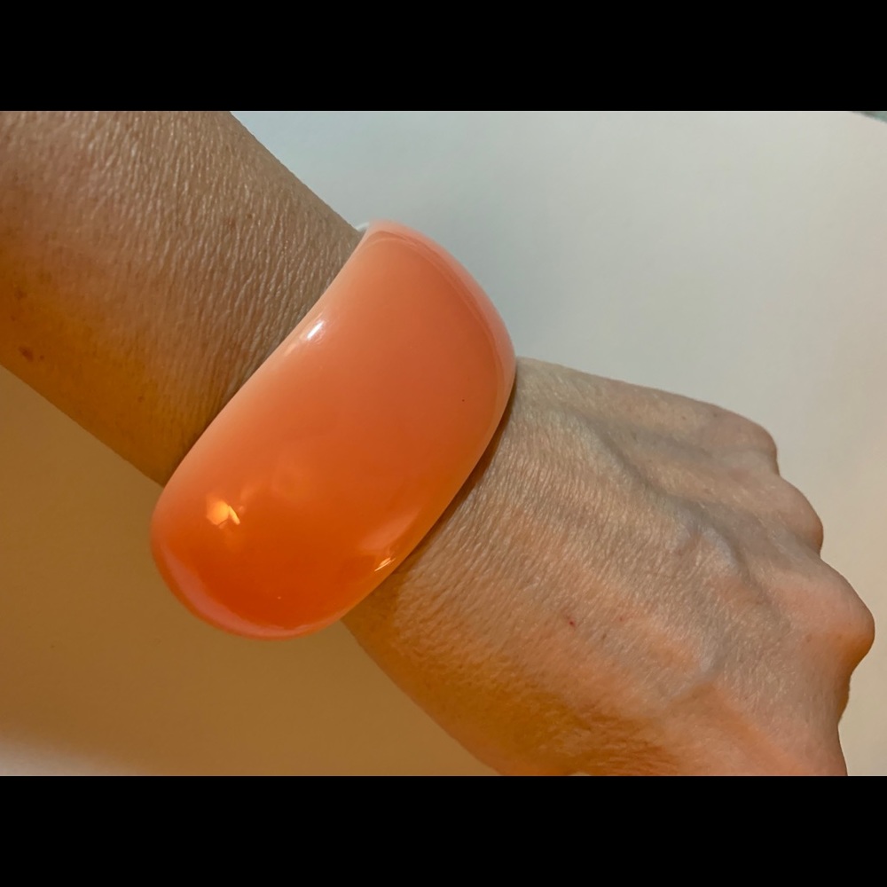 Vintage Pastel Orange Wide Lucite Bangle